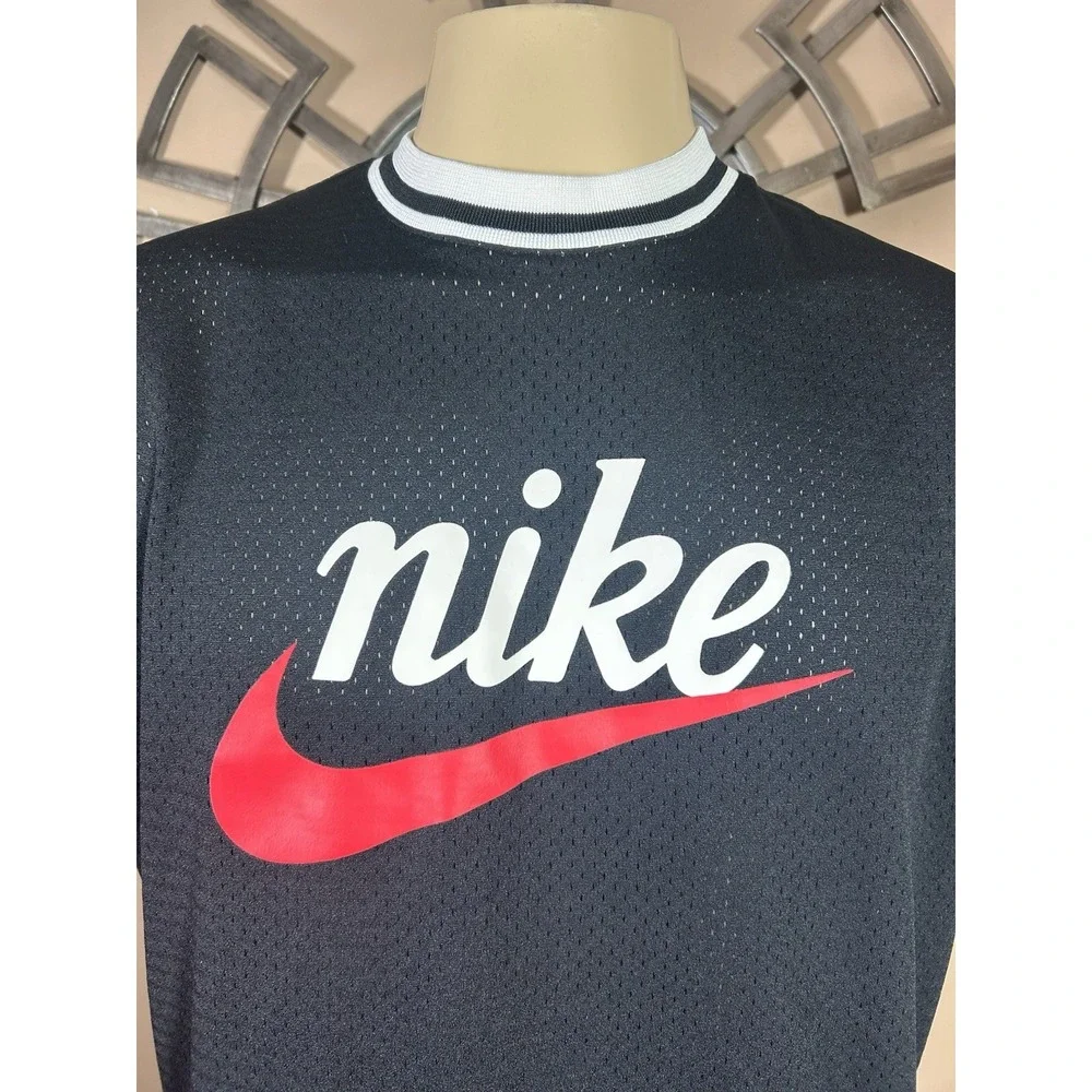 Men's Nike Heritage Mesh Logo‎ T-Shirt Nike Logo Black BV2932-010 Large